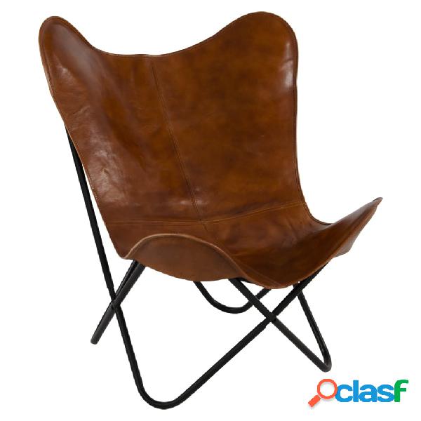 Lesli Living Sedia a Farfalla Buffalo 75x75x87 cm Marrone