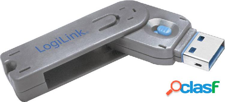 LogiLink Blocco porta USB USB PORT LOCK, 1 KEY Argento, Blu