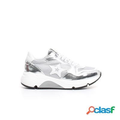 MADE IN ITALY Scarpa sportiva con suola alta - argento