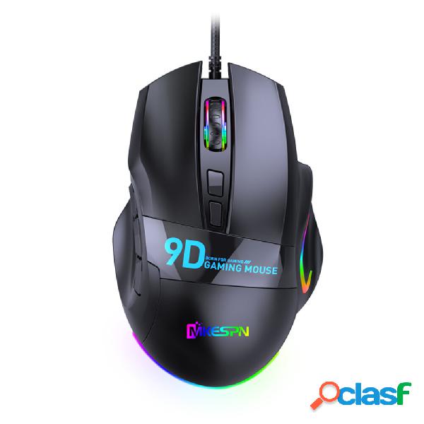 MKESPN X10 Mouse da gioco cablato 9 Macro Programmazione