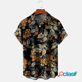 Men's Shirt Floral Print Turndown Street Daily Short Sleeve