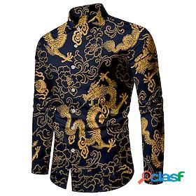 Men's Shirt Graphic Patterned Geometric Tribal Collar