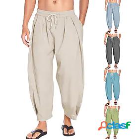 Mens Yoga Pants Moisture Wicking Side Pockets Harem