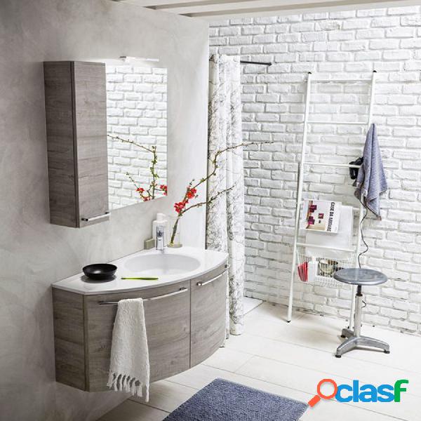 Mobile da bagno sospeso curvo asimmetrico sinistro da cm