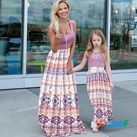 Mommy and Me Dresses Street Floral Graphic Patterned Color