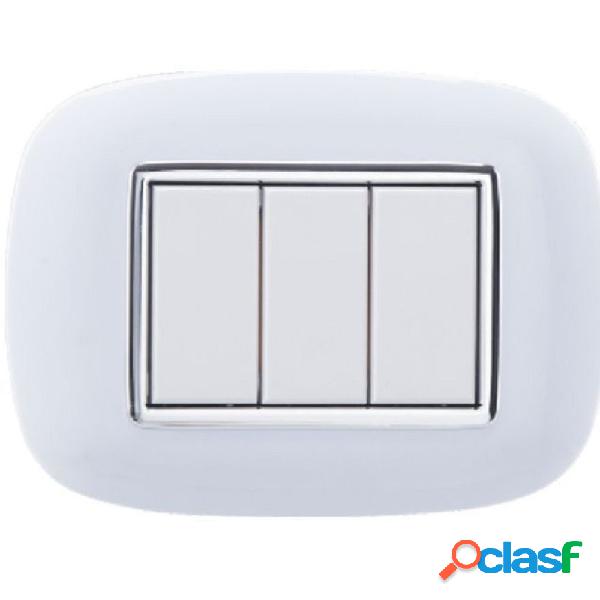 PLACCA OVAL 3 4 6 MODULI COLORE BIANCO COMPATIBILE CON