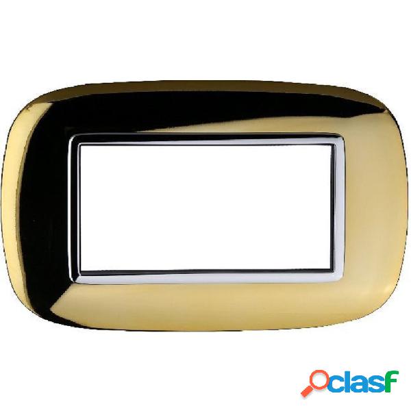 PLACCA OVAL 3 4 6 MODULI COLORE ORO LUCIDO COMPATIBILE