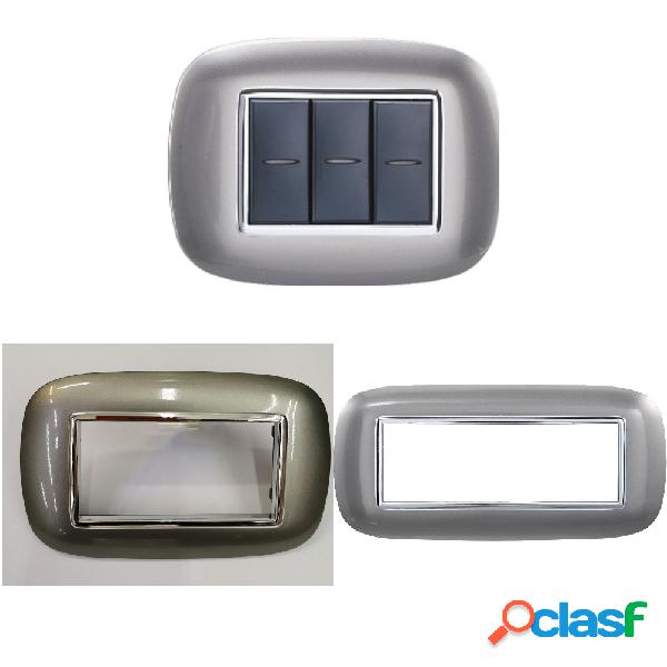 PLACCA OVAL 3 4 6 MODULI COLORE TITANIO COMPATIBILE BTICINO