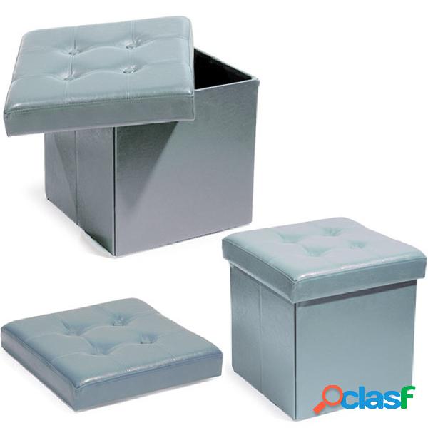POUF SCATOLA PORTAOGGETTI PUFF POGGIAPIEDI A FORMA DI CUBO