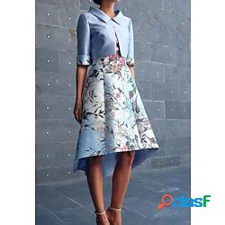 Per donna Abito linea A Mini abito corto Blu Mezza manica