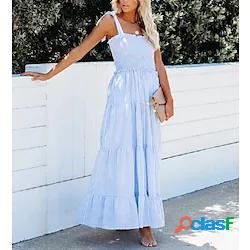 Per donna Abito linea A Vestito maxi Rosa Azzurro Senza