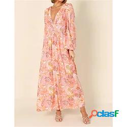 Per donna Abito linea A Vestito maxi Rosa chiaro Verde