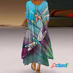 Per donna Abito linea A Vestito maxi Verde Blu Viola Blu