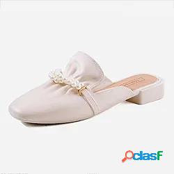 Per donna Ciabatte Sabot con tacco Mules mocassini Perle