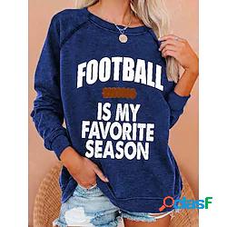 Per donna Felpa Maglione Testo Monogrammi Stampa Sport Fine