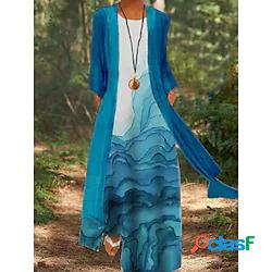 Per donna Vestito due pezzi Vestito maxi Blu Viola Blu Reale