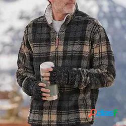 Per uomo Felpa con cappuccio a zip intera Giacca di pelle A