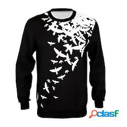 Per uomo Unisex Felpa Maglione Stampe astratte Uccello