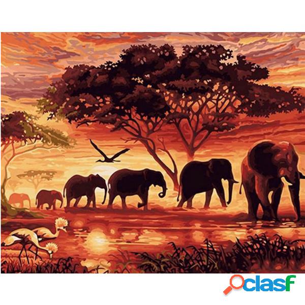 Pittura diamante fai da te Paesaggio di elefante Pittura