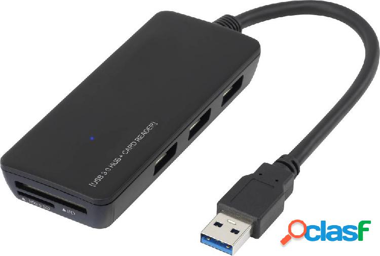 Renkforce 3 Porte Hub USB 3.0 Con lettore di schede SD