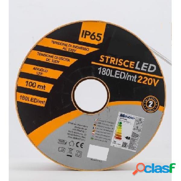 STRIP LED 2835 180D 100 METRI 220V STRISCIA LUCE CALDA