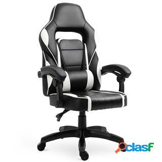 Sedia Gaming BUCAREST, Cuscino per Supporto Lombare, Pelle