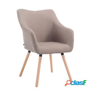 Sedia Ospiti GREG TESSUTO, Gambe in Quercia color Faggio,