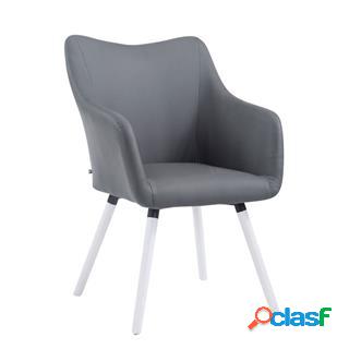 Sedia Sala dAttesa GREG, Gambe in Quercia color Bianco,