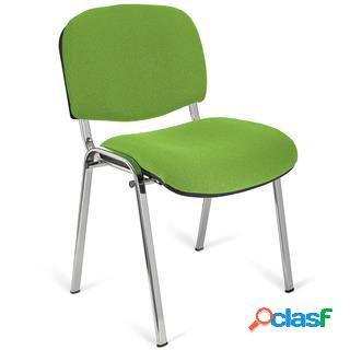 Sedia per Sala Attesa MOBY BASE, Verde Lime e gambe Cromate