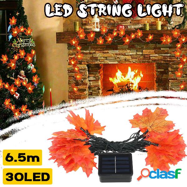 Solar Powered 6.5M 30LED Autunno Foglie dacero Ghirlanda