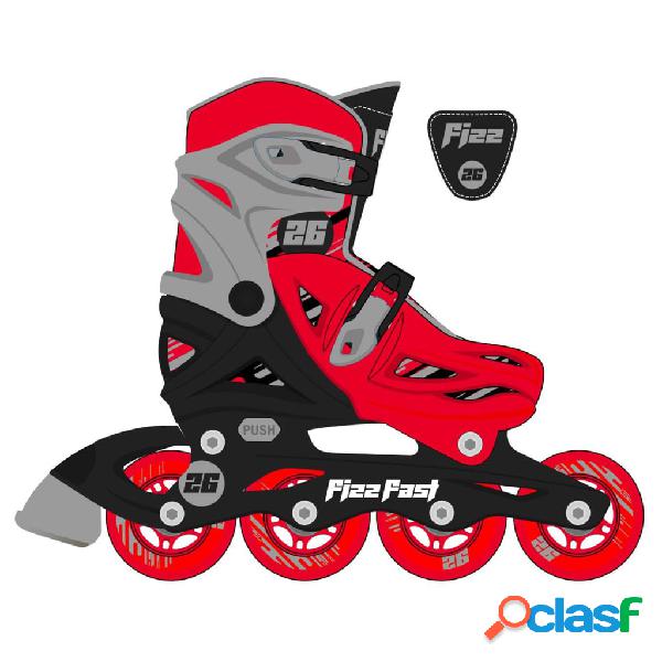 Street Surfing Pattini in Linea Fizz Rosso e Nero M 35-38