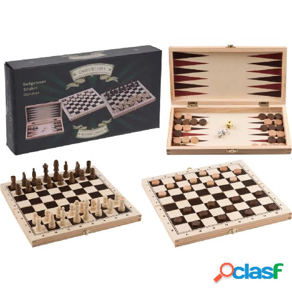Tender Toys Giochi da Tavola 3 in 1 in Legno