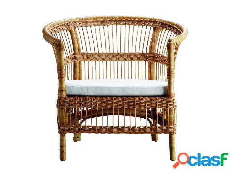 Tine K Home Palma Poltrona Lounge in Rattan con Cuscino