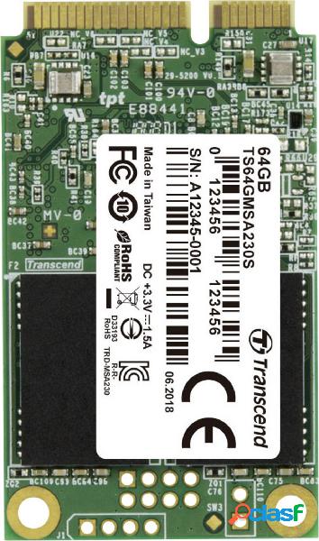Transcend 230S 64 GB Memoria SSD interna mSATA mSATA