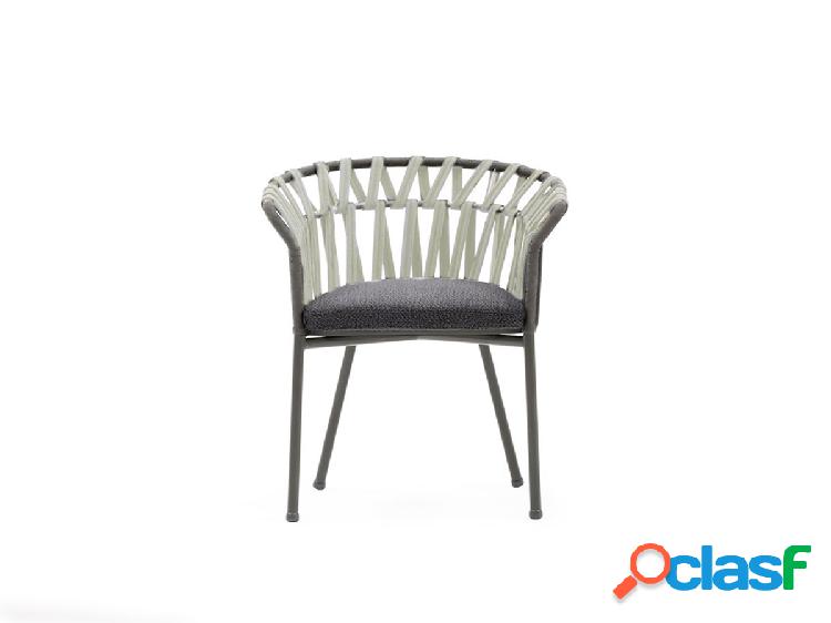 Varaschin Emma Cross Poltroncina - Grigio Seta / Band Beige