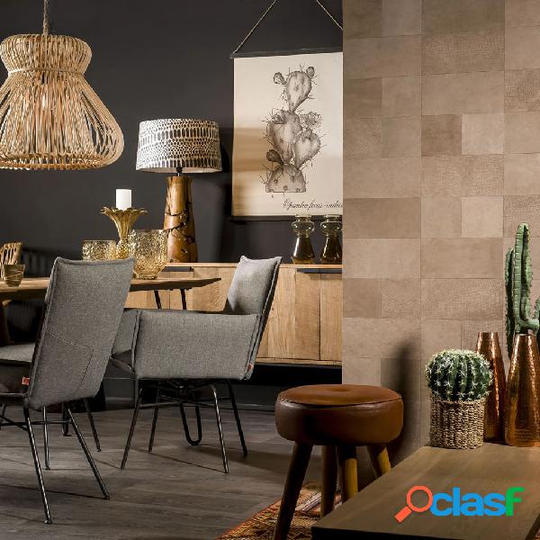 WallArt Piastrelle in Pelle Argyle Grigio Talpa Fumo 32 pz