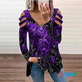 Women's Blouse Floral Graphic Patterned Going out Weekend