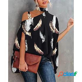 Womens Blouse Graphic Patterned Casual Short Sleeve Blouse