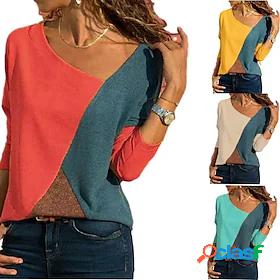 Womens Grid Pattern V Neck Spring, Fall, Winter, Summer