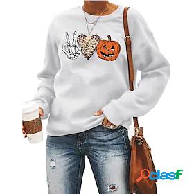 Womens Heart Skull Punk Sweatshirt Pullover Print Hot