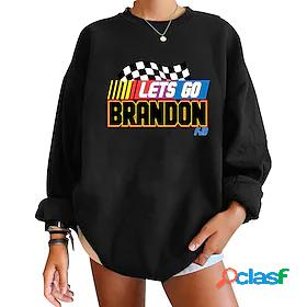 Womens Lets Go Brandon Sweatshirt Pullover Print Hot