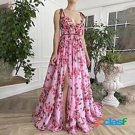 Womens Maxi long Dress A Line Dress Pink Sleeveless Split