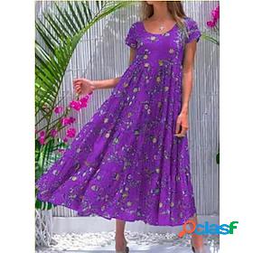 Womens Maxi long Dress Swing Dress Green Blue Purple Short