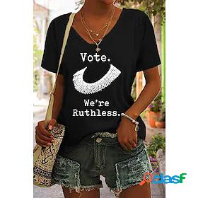 Women's T shirt Tee Graphic Patterned Vote Ruthless Pro Roe