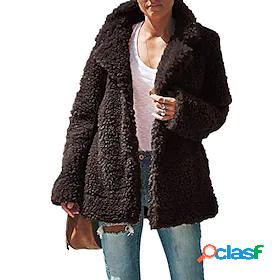 Women's Teddy Coat Casual Fall Winter Regular Coat Shirt