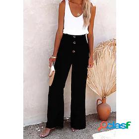 Womens Yoga Pants Quick Dry Wide Leg Elastic Waistband Yoga