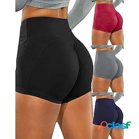 Womens Yoga Shorts Tummy Control Butt Lift Scrunch Butt Side