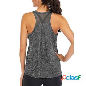 Womens Yoga Top Racerback Patchwork Summer Light Blue Purple