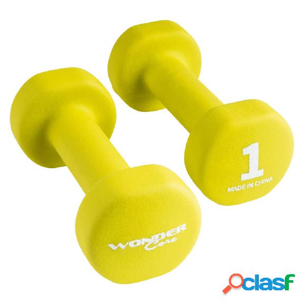 Wonder Core Manubri in Neoprene 2x1 kg Verdi