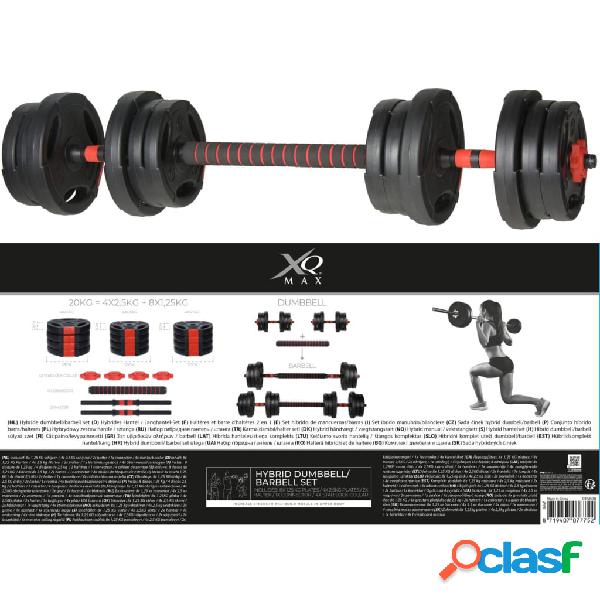 XQ Max Set di Manubri e Bilanciere 3 in 1 20 kg